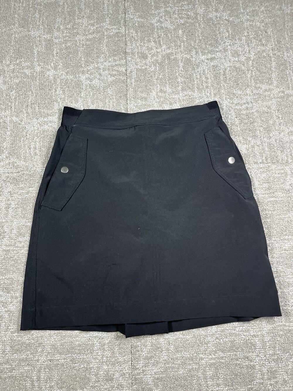 Womens Athleta Black Vienna Cargo Pockets Skort Skirt with Shorts - Size 6